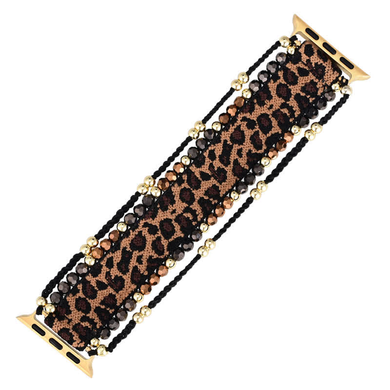 Ecusband Leopard Elastic Braid Apple Watch Strap5