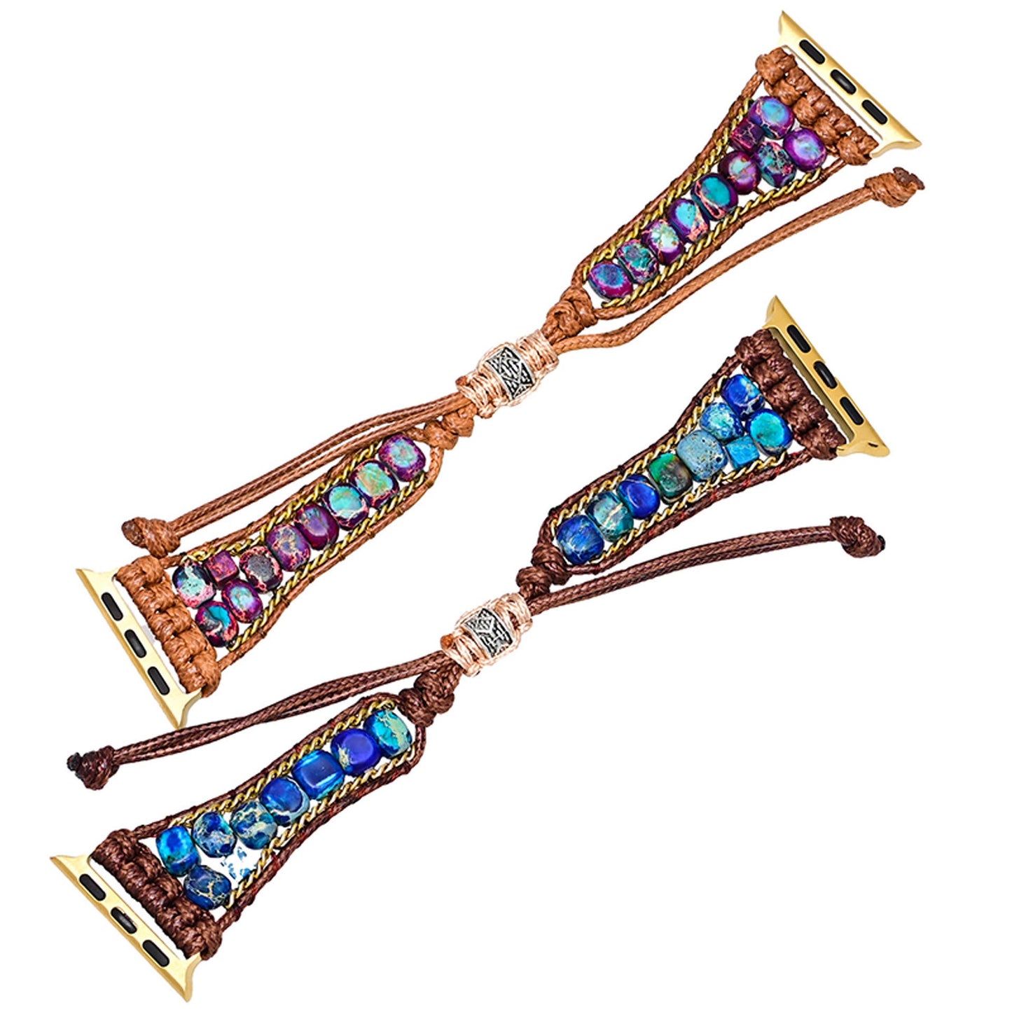 Ecusband Blue Emperor Stone Apple Watch Strap Wrap Bracelet13