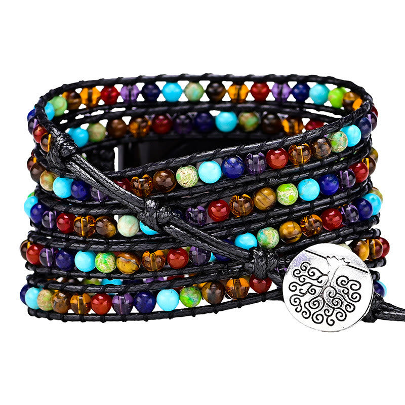 Ecusband 5Layer Chakra Stone Handwoven Apple Watch Strap5