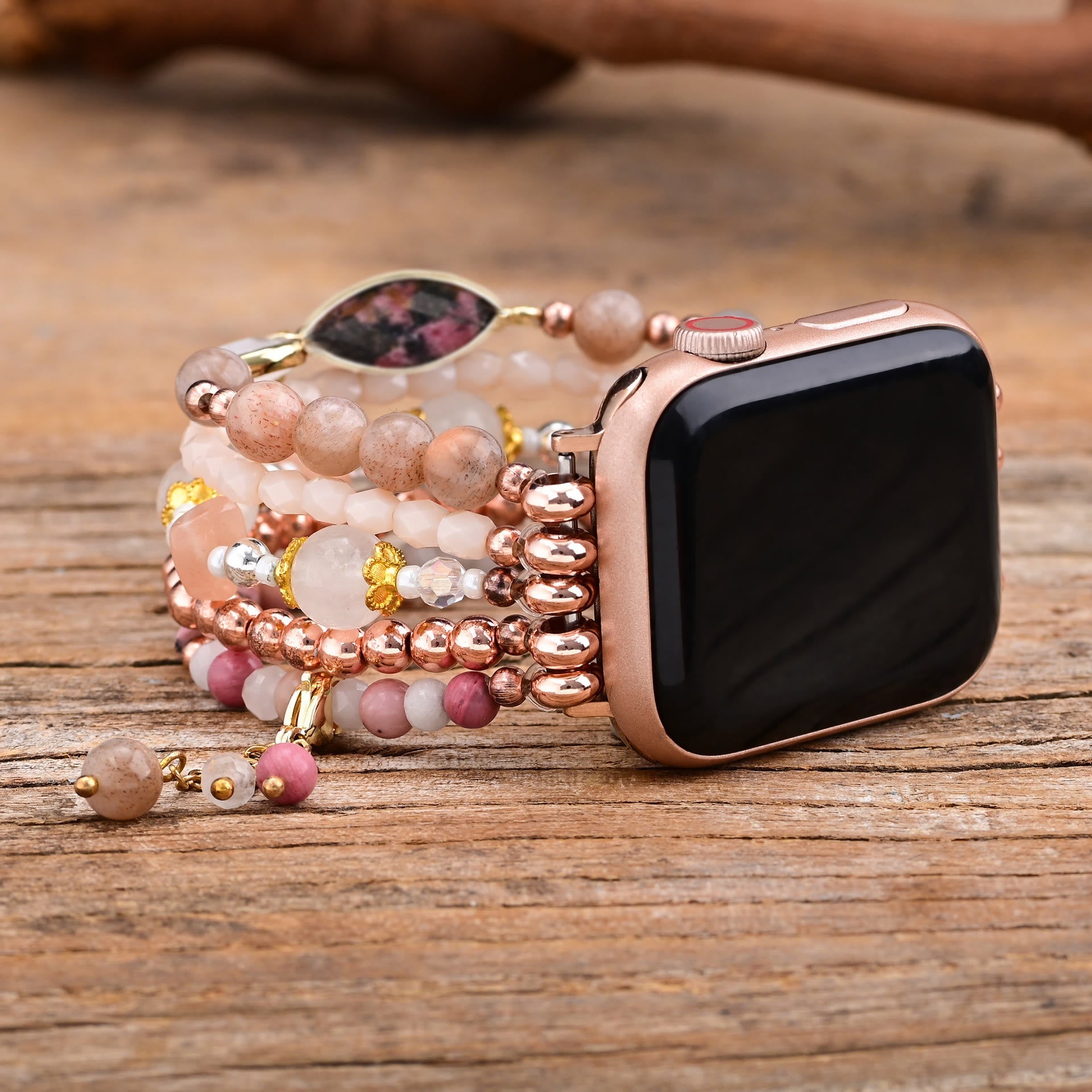 Ecusband Pink Opal Apple Watch Bracelet1