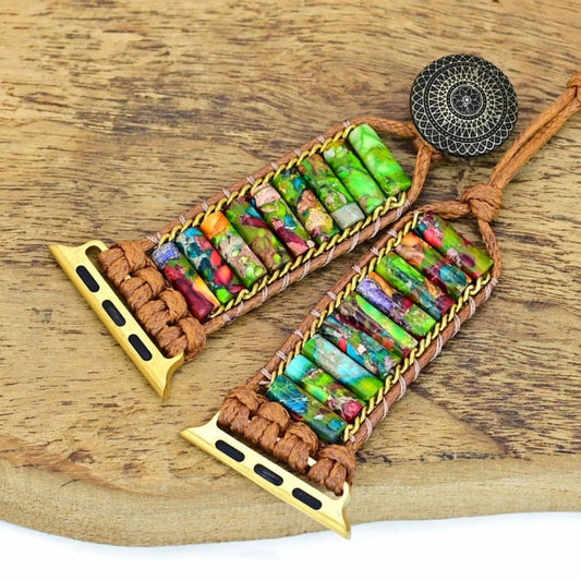 Bohemian style stone woven Apple Watch Band