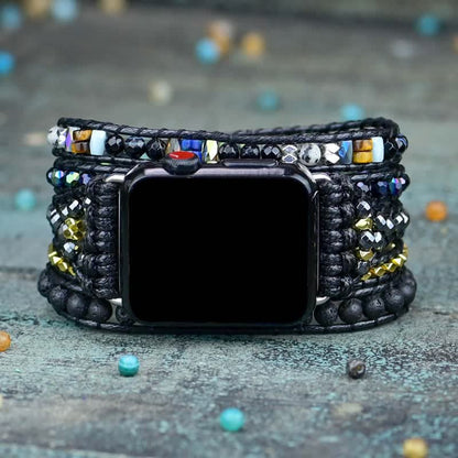 Ecusband Lava Stone Apple Watch Strap Wrap Bracelet1