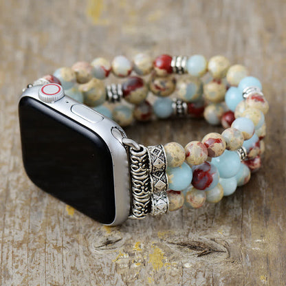 Ecusband Chakra Emperor Stone Beaded Apple Watch Strap3
