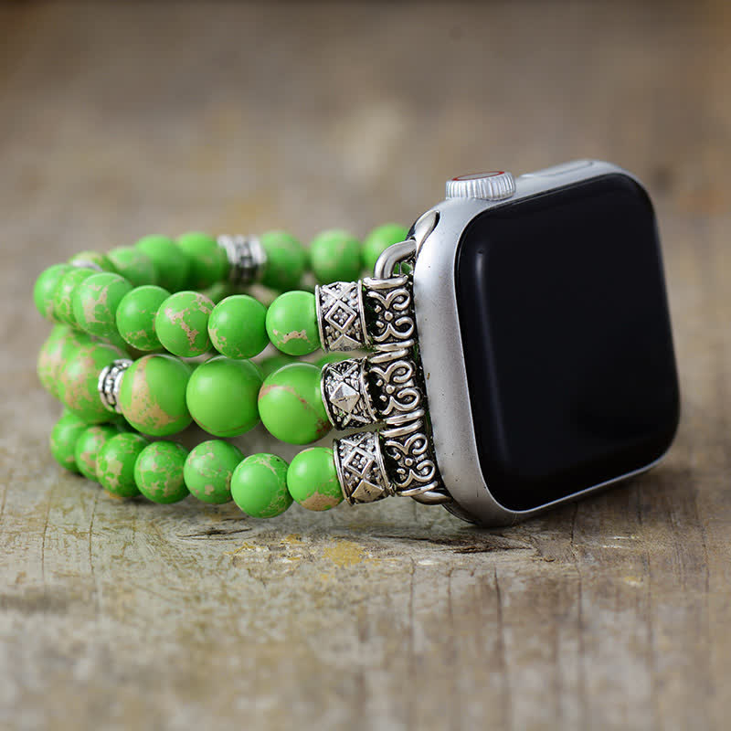 Ecusband Chakra Emperor Stone Beaded Apple Watch Strap6