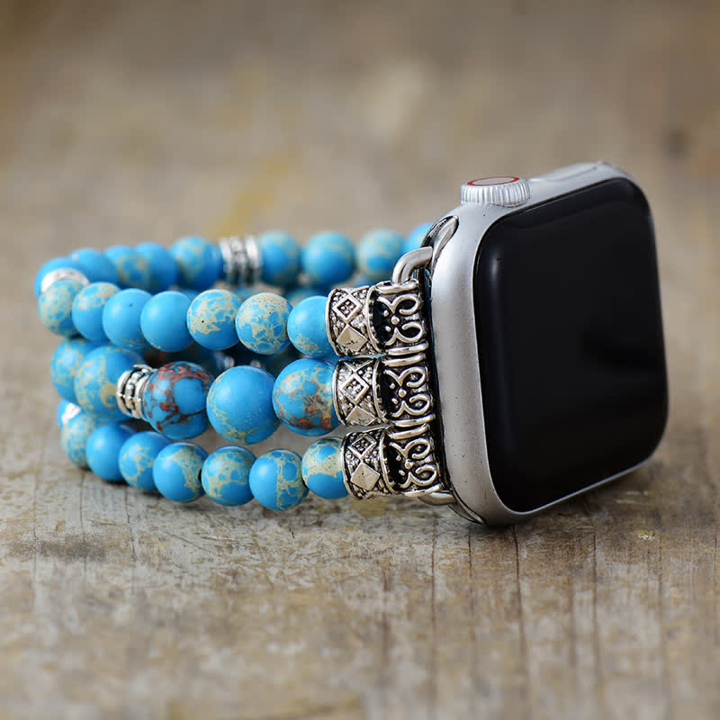 Ecusband Chakra Emperor Stone Beaded Apple Watch Strap8
