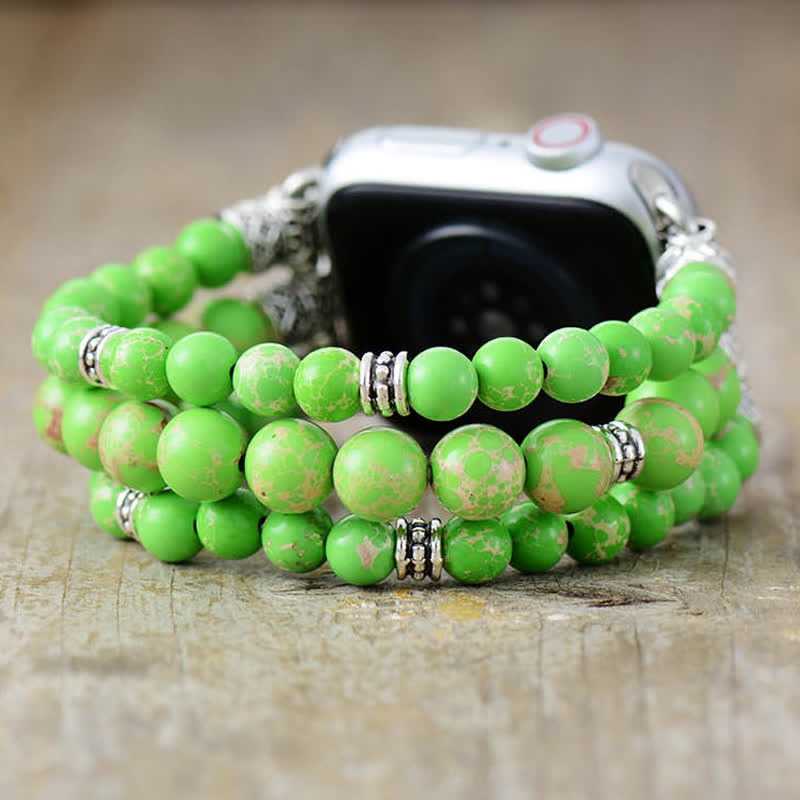 Ecusband Chakra Emperor Stone Beaded Apple Watch Strap5