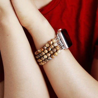 Ecusband Rose Quartz Beaded Apple Watch Strap5