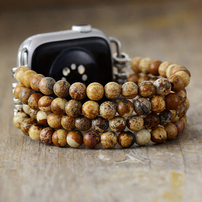 Ecusband Rose Quartz Beaded Apple Watch Strap4