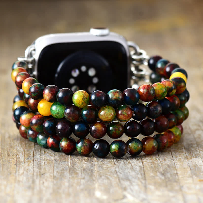 Ecusband Rose Quartz Beaded Apple Watch Strap7