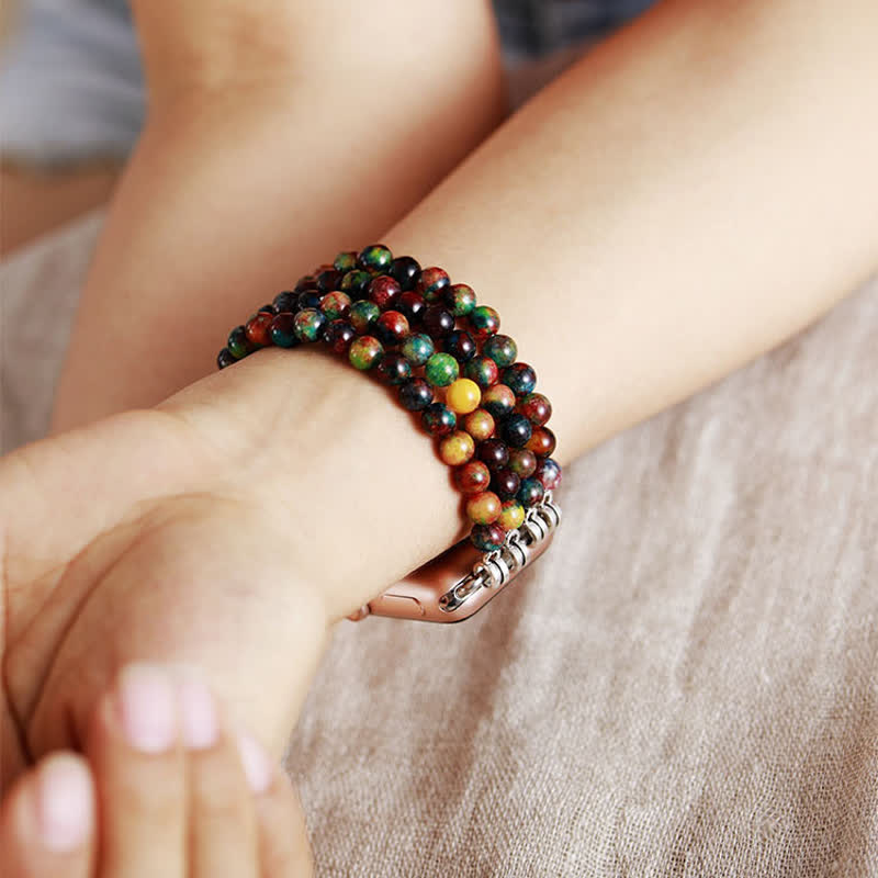 Ecusband Rose Quartz Beaded Apple Watch Strap8