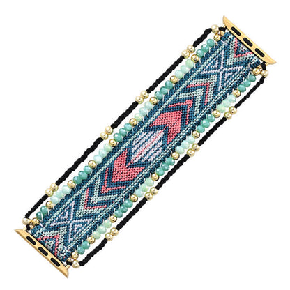 Ecusband Mint Green Elastic Braid Apple Watch Strap5