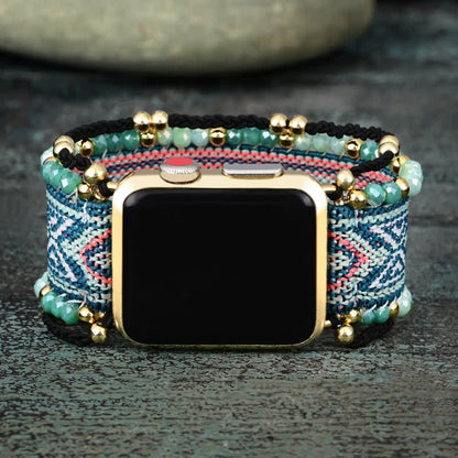 Ecusband Mint Green Elastic Braid Apple Watch Strap3