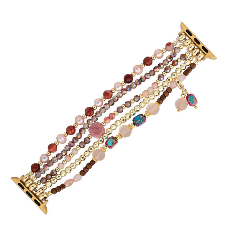 Ecusband Rhodonite Natural Stone Beads Apple Watch Strap6