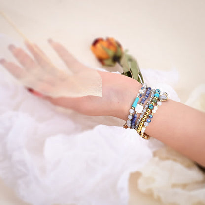 Ecusband White Agate Natural Stone Beads Apple Watch Strap2