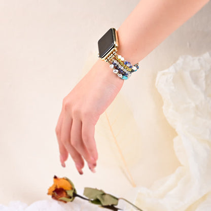Ecusband White Agate Natural Stone Beads Apple Watch Strap3