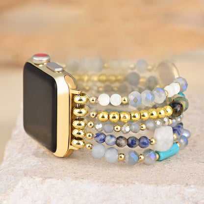 Ecusband White Agate Natural Stone Beads Apple Watch Strap5