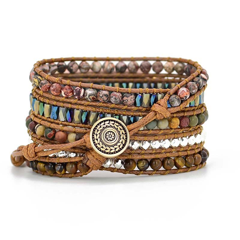 Ecusband Tiger Eye India Agate Apple Watch Strap Wrap Bracelet5