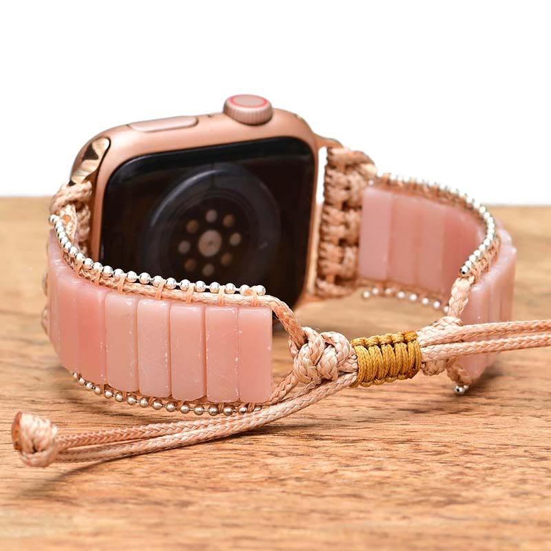 Ecusband Pink Opal Strap Boho Stone Strap Bracelet5