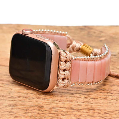Ecusband Pink Opal Strap Boho Stone Strap Bracelet4
