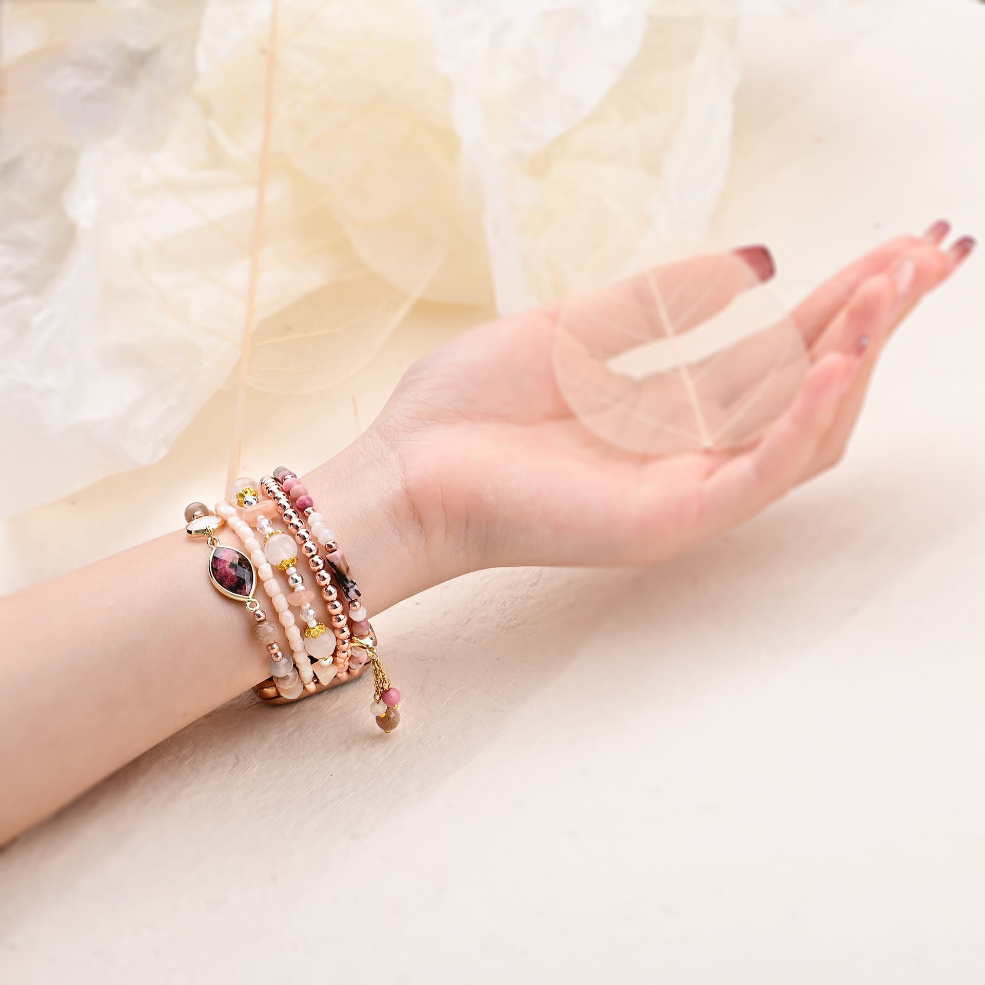 Ecusband Pink Opal Apple Watch Bracelet3