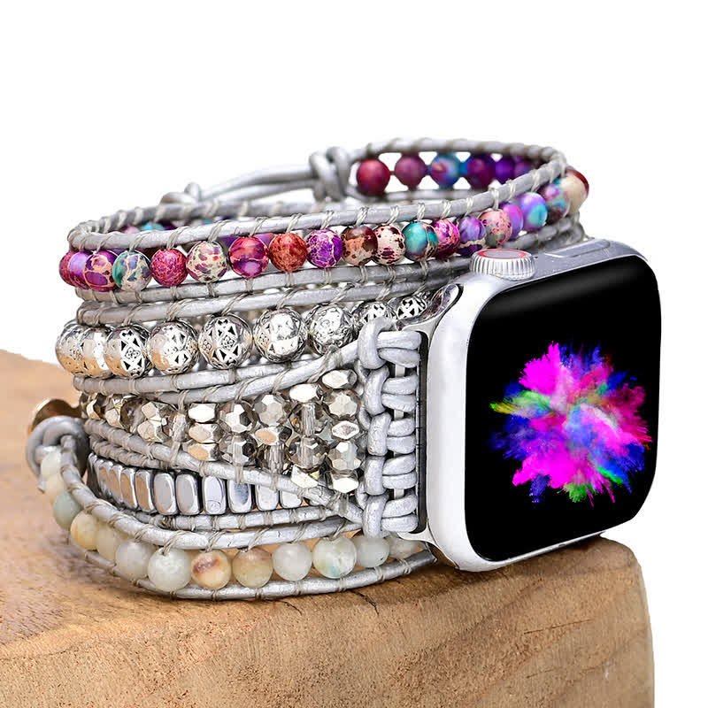 Ecusband Emperor Stone Apple Watch Strap Wrap Bracelet2