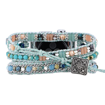 Ecusband Mint Teal Crystal Beaded Apple Watch Strap6