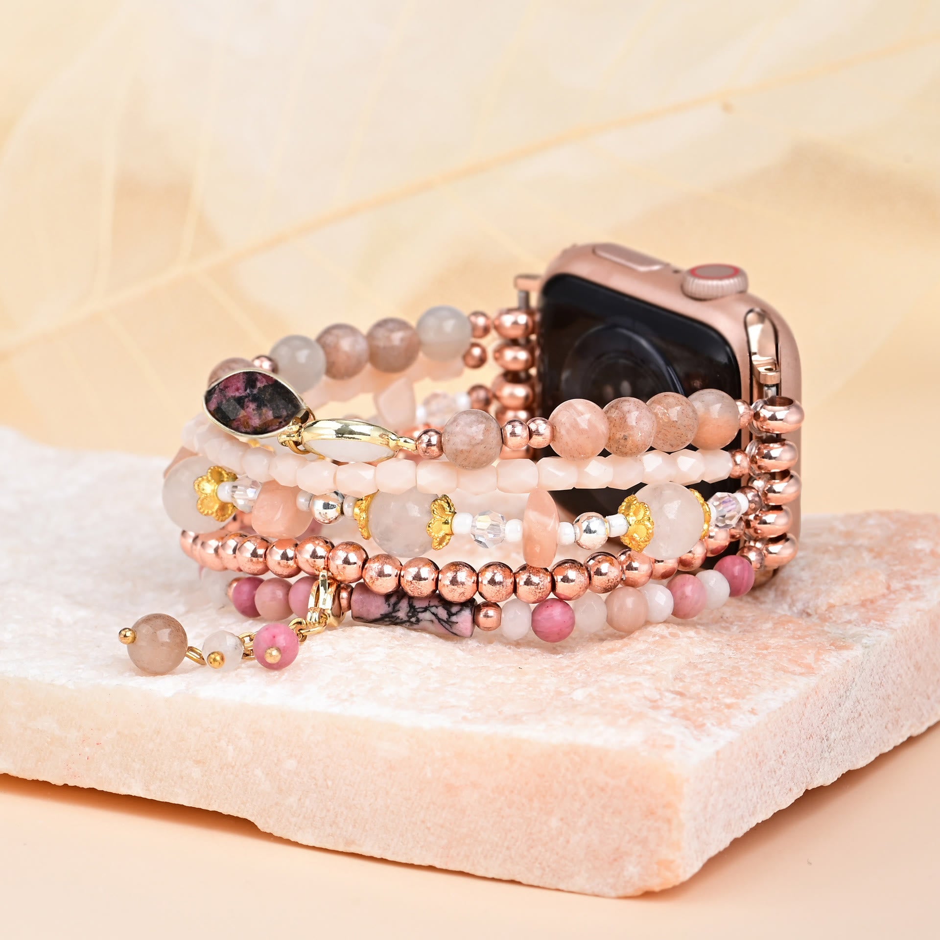 Ecusband Pink Opal Apple Watch Bracelet4
