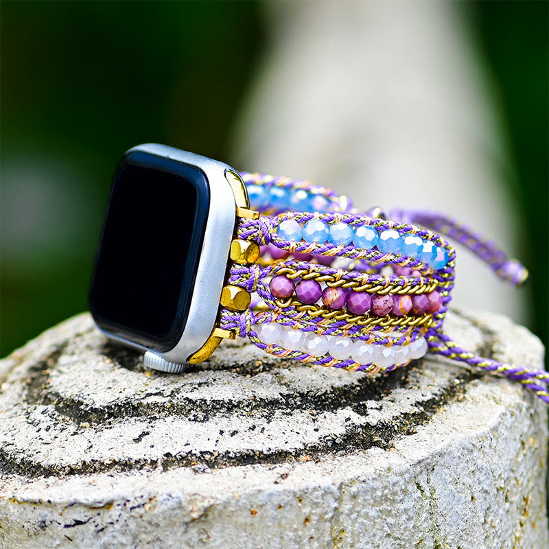 Ecusband Natural Crystal Woven Strap Boho Bracelet1