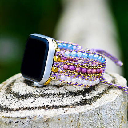Ecusband Natural Crystal Woven Strap Boho Bracelet1