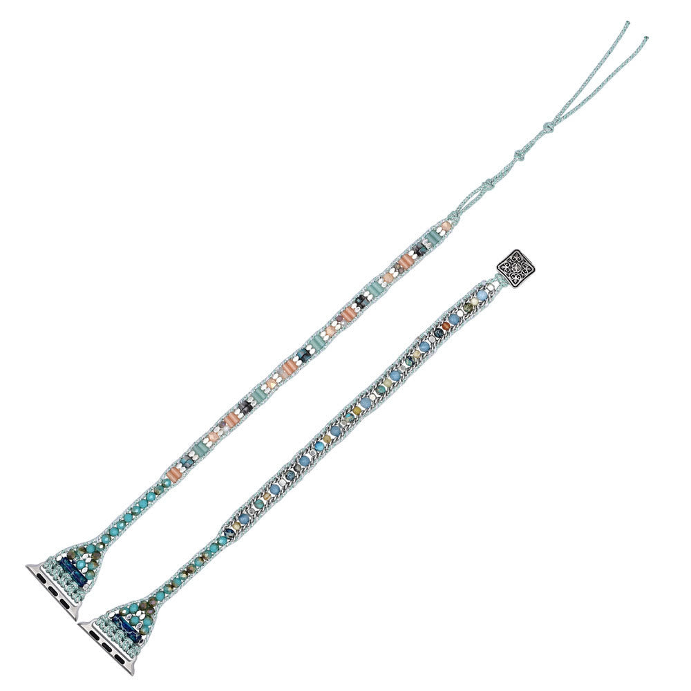 Ecusband Mint Teal Crystal Beaded Apple Watch Strap4