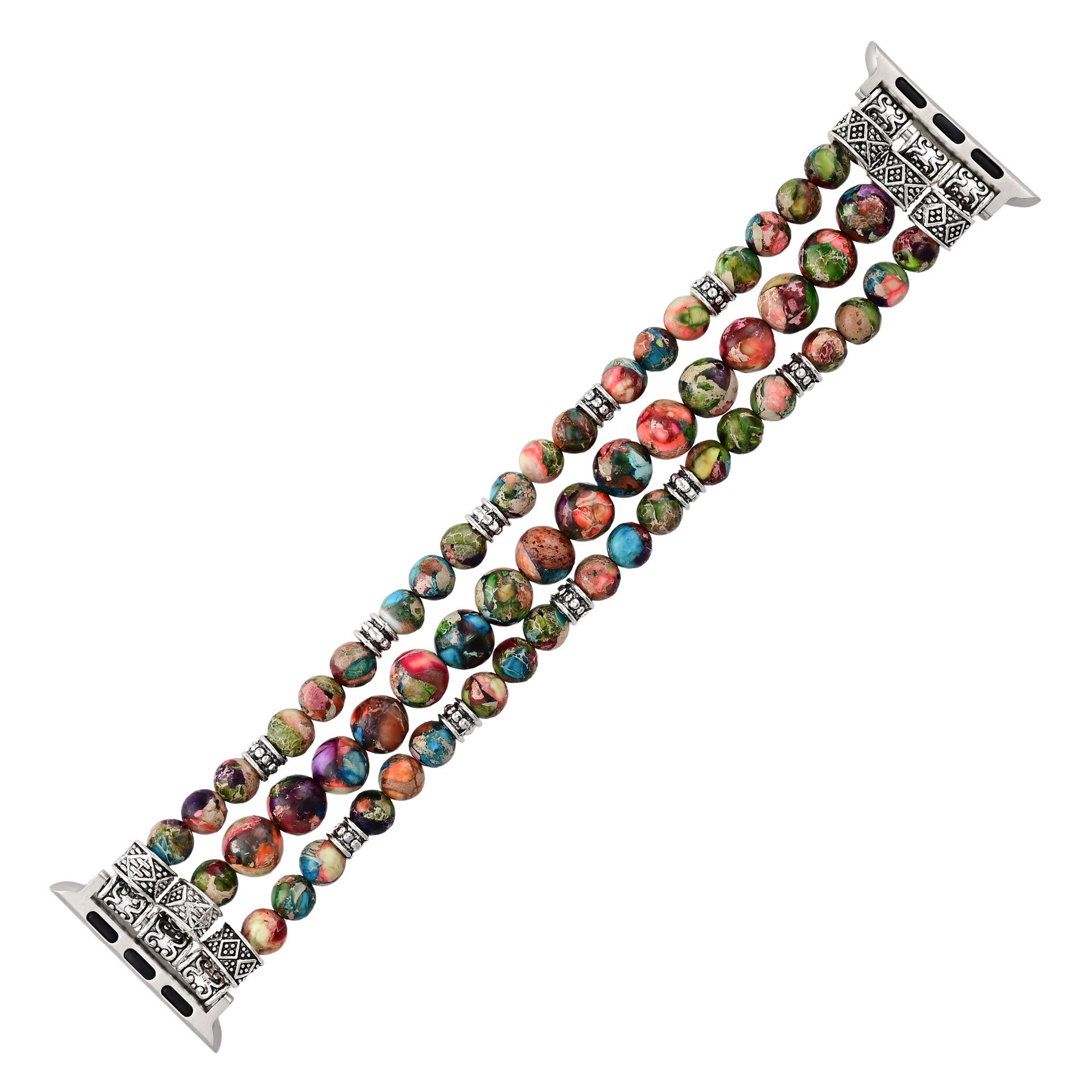 Ecusband Oyster Turquoise Beaded Stretch Cord Apple Watch Strap3