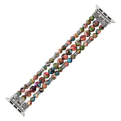 Ecusband Oyster Turquoise Beaded Stretch Cord Apple Watch Strap3
