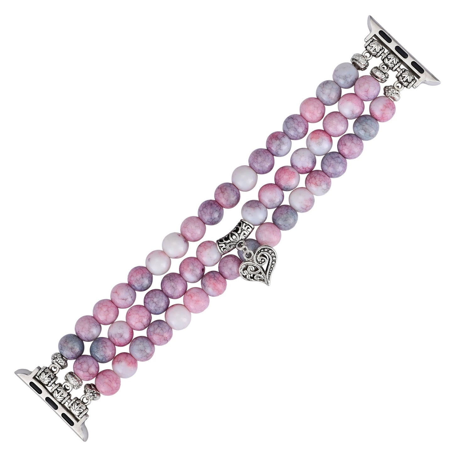 Ecusband Rhodochrosite Beaded Elastic Cord Apple Watch Strap3