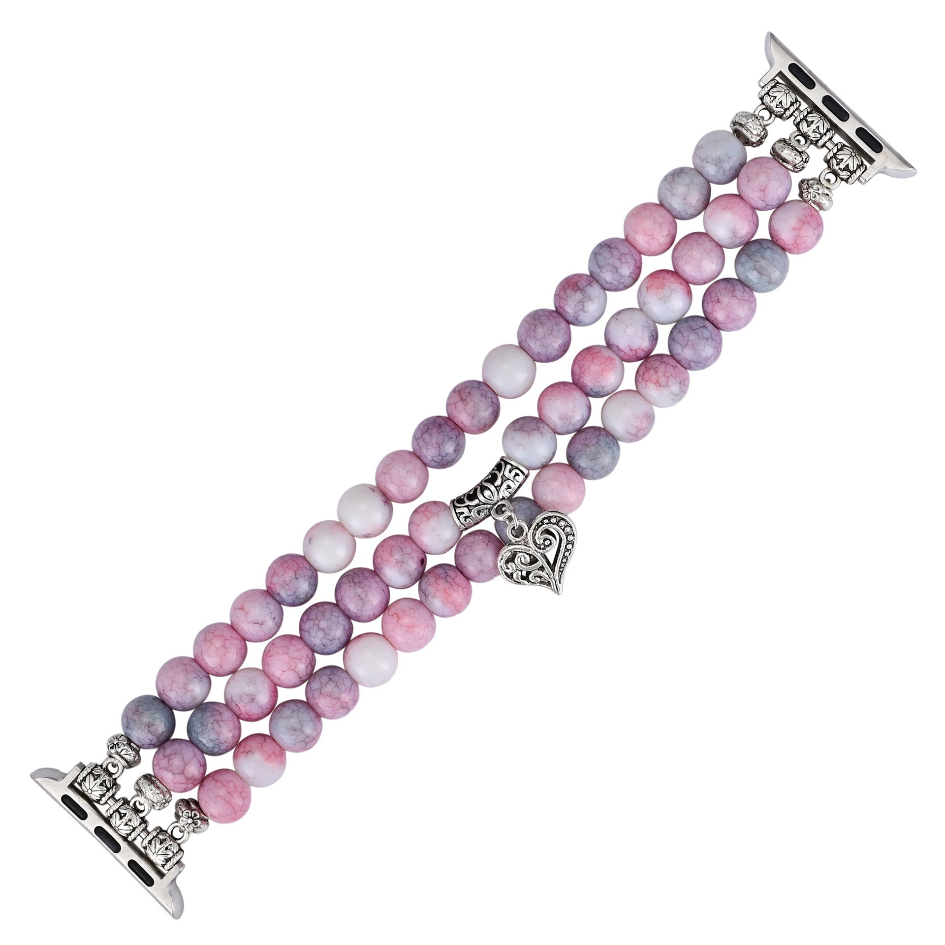 Ecusband Rhodochrosite Beaded Elastic Cord Apple Watch Strap3