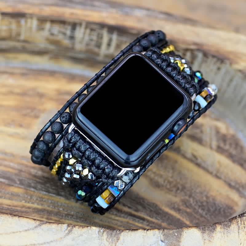 Ecusband Lava Stone Apple Watch Strap Wrap Bracelet3
