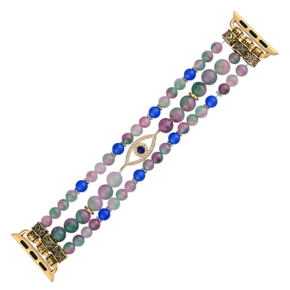 Ecusband Pink And Blue Beads Evil Eye Apple Watch Strap3