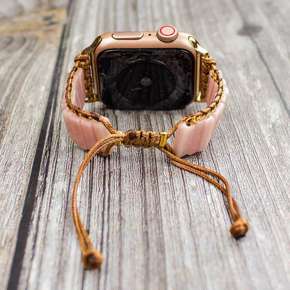 Ecusband Pink Opal Strap Boho Stone Strap Bracelet3